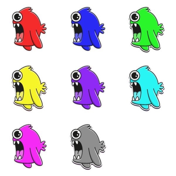 Screaming Monster Sticker Pack - Splash-Proof Glossy Decals